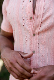 Camisa informal de lino con estampado estilo resort para hombre