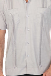 Men's Two-Pocket Cross Dye Guayamisa Shirt with Pleating