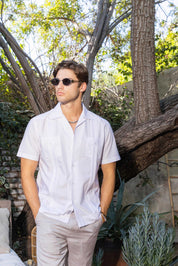 Men's Two-Pocket Cross Dye Guayamisa Shirt with Pleating