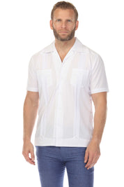 Men's Two-Pocket Cross Dye Guayamisa Shirt with Pleating