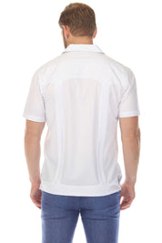 Men's Two-Pocket Cross Dye Guayamisa Shirt with Pleating