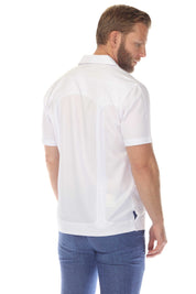 Men's Two-Pocket Cross Dye Guayamisa Shirt with Pleating