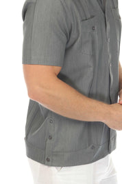 Men's Two-Pocket Chambray Guayamisa Shirt with Pleating