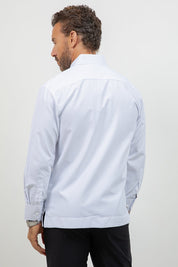 Cotton Blend Guayabera Long Sleeve One Pocket Textured