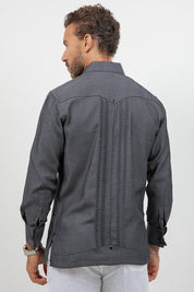 Cotton Blend Wedding Shirt Long Sleeve Pleated French Cuff