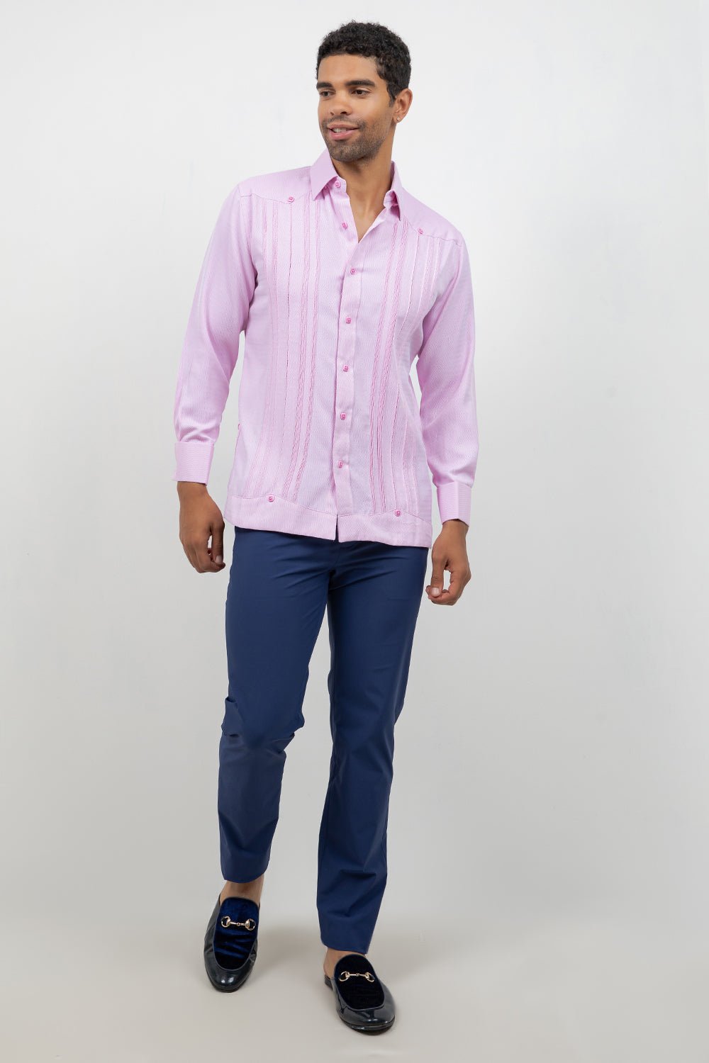 Cotton Blend Wedding Shirt Long Sleeve Pleated French Cuff