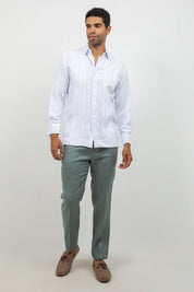 Cotton Blend Wedding Shirt Long Sleeve Pleated French Cuff
