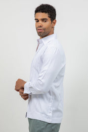 Cotton Blend Wedding Shirt Long Sleeve Pleated French Cuff