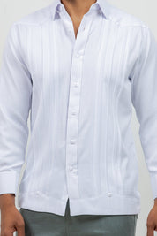 Cotton Blend Wedding Shirt Long Sleeve Pleated French Cuff