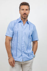 Cotton Blend Guayabera Short Sleeve Two Pocket Retro