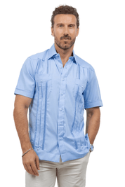 Cotton Blend Guayabera Short Sleeve Two Pocket Retro