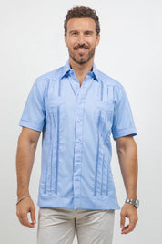 Cotton Blend Guayabera Short Sleeve Two Pocket Retro