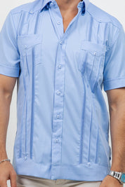 Cotton Blend Guayabera Short Sleeve Two Pocket Retro