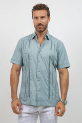Cotton Blend Guayabera Short Sleeve Two Pocket Retro