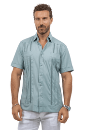 Cotton Blend Guayabera Short Sleeve Two Pocket Retro