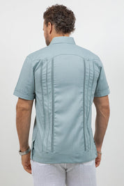Cotton Blend Guayabera Short Sleeve Two Pocket Retro