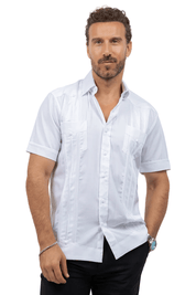 Cotton Blend Guayabera Short Sleeve Two Pocket Retro