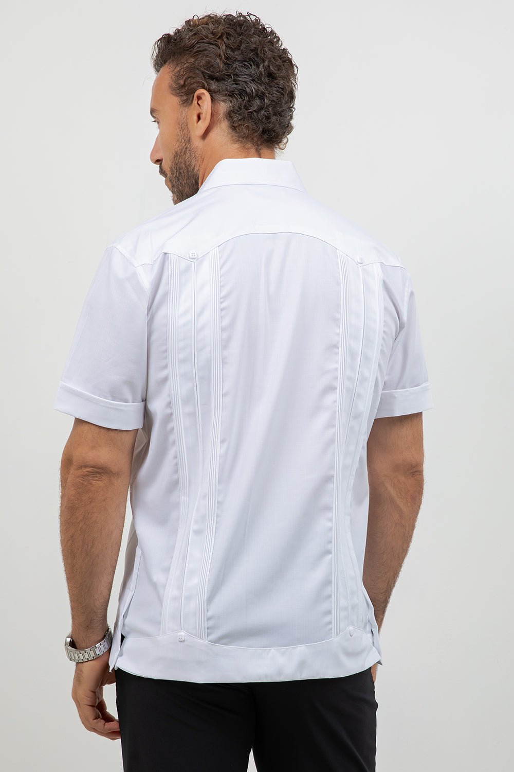 Cotton Blend Guayabera Short Sleeve Two Pocket Retro
