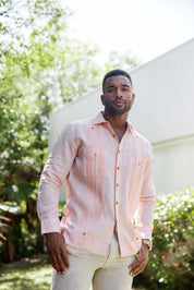 Mojito Men's 100% Linen Guayabera Chacabana Shirt Long Sleeve - Heritage Pleats and Artisan Buttons