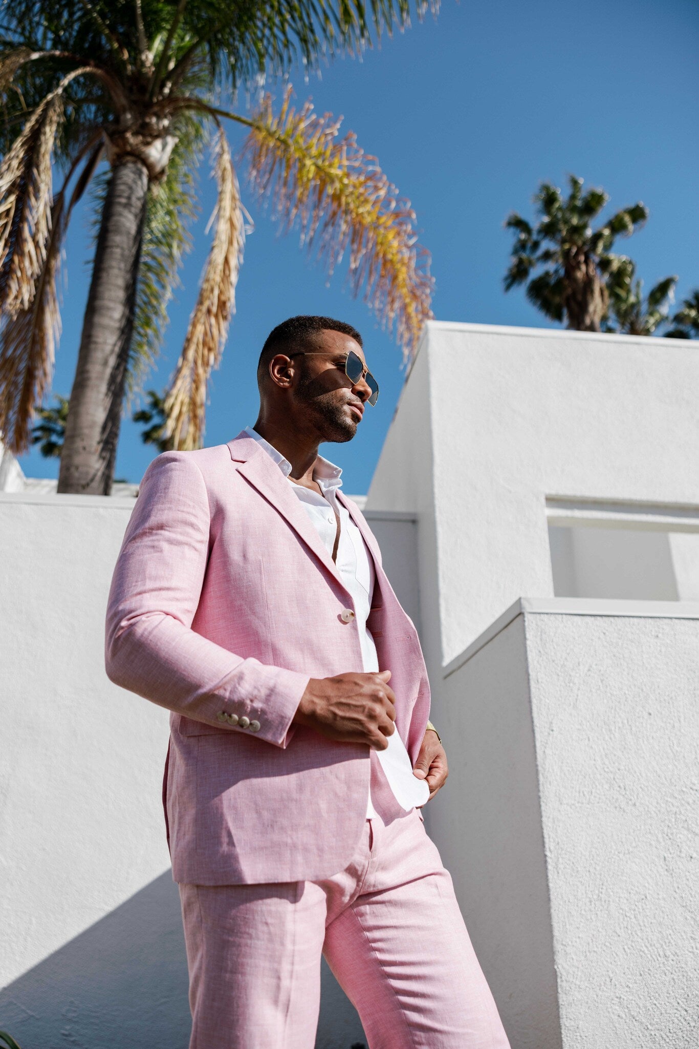 Mojito Reserve Men's Textured Linen Cotton Blend Suit