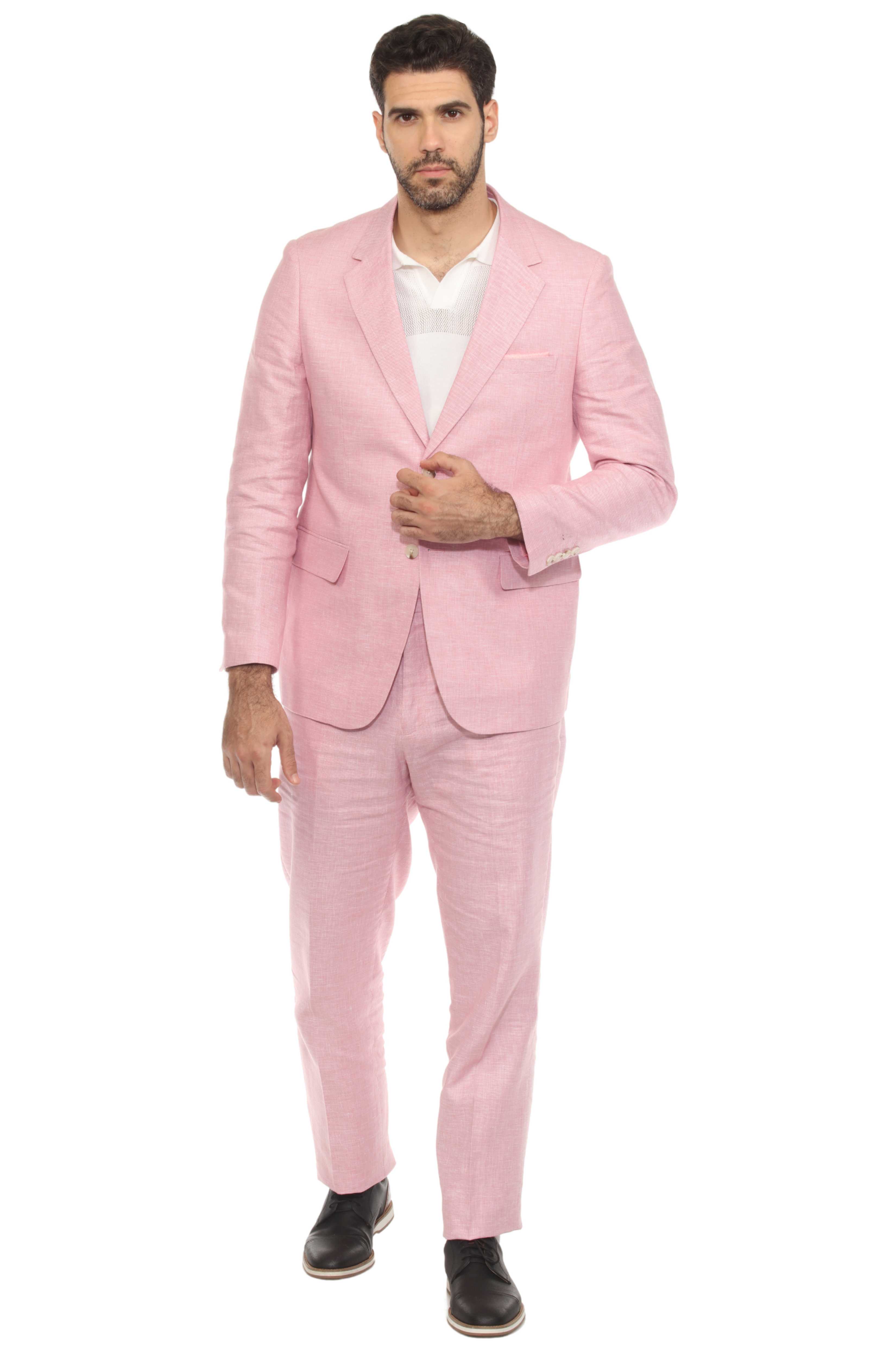 Mojito Reserve Men's Textured Linen Cotton Blend Suit
