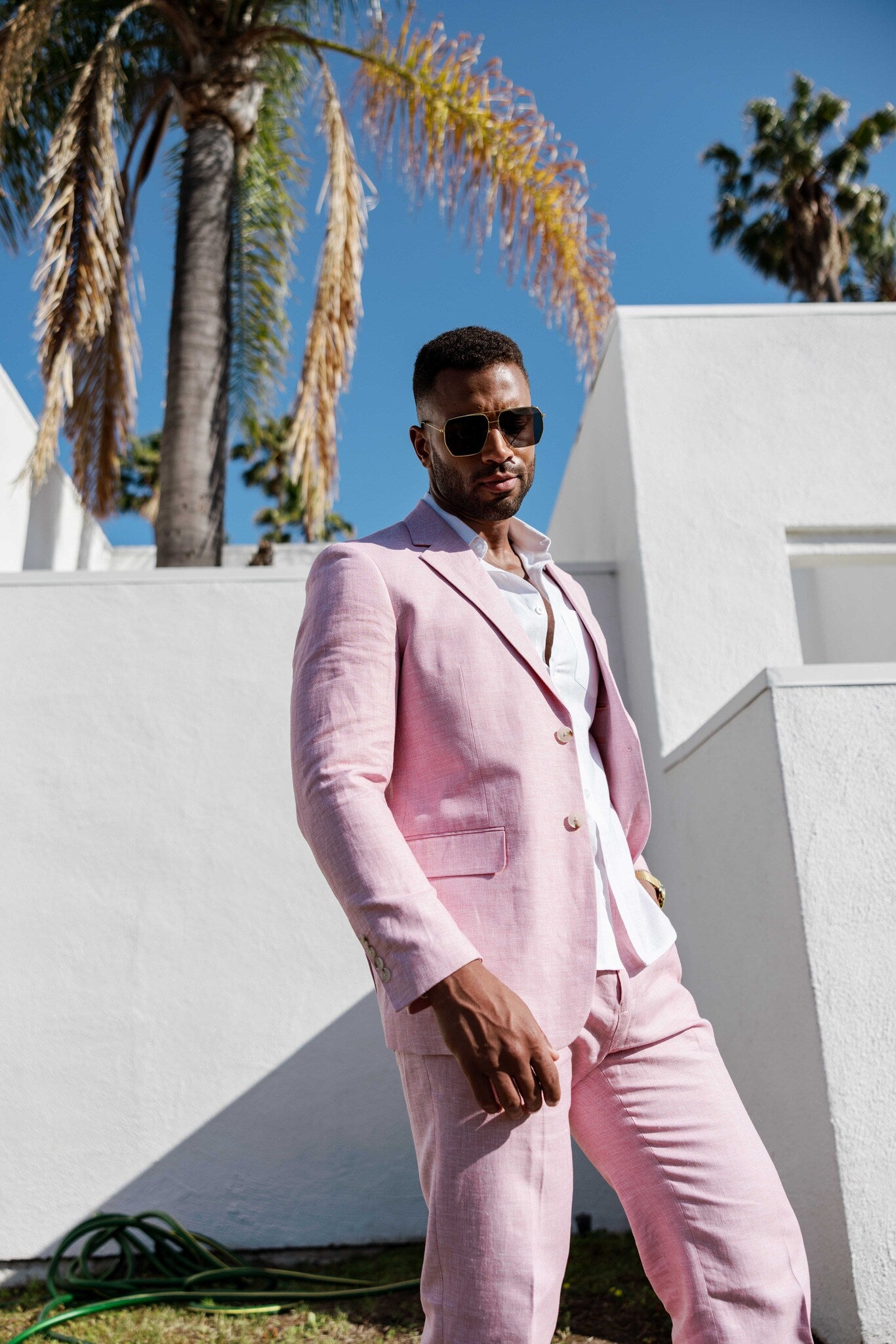 Mojito Reserve Men's Textured Linen Cotton Blend Suit