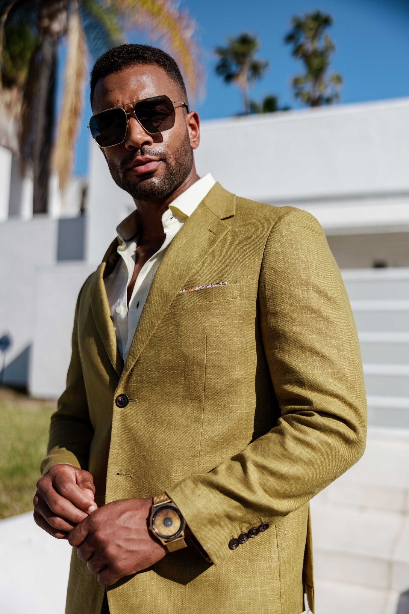 Mojito Reserve Men's Textured Linen Blend Suit