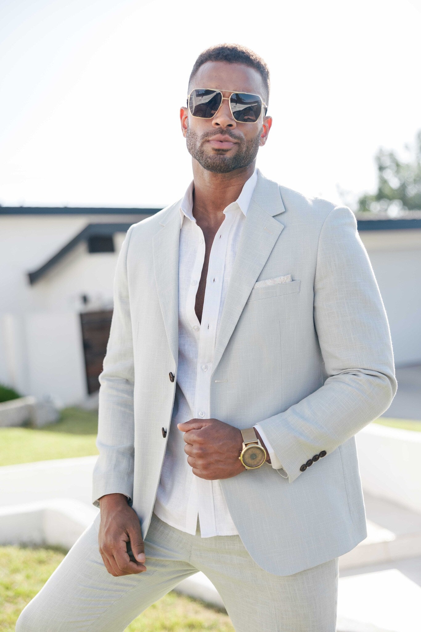 Mojito Reserve Men's Textured Linen Blend Suit