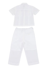 Boys Linen Guayabera Shirt and Pant Set Short Sleeve