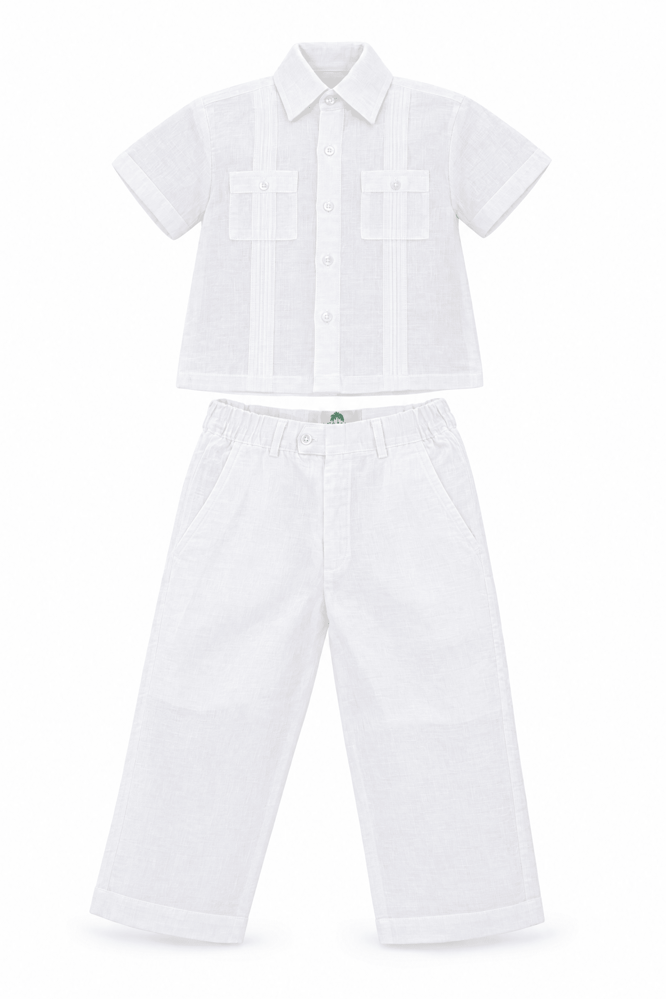 Conjunto de Guayabera 100% Lino para Bebés y Niños