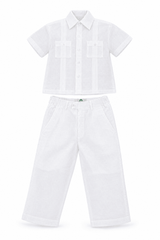 Conjunto de Guayabera 100% Lino para Bebés y Niños