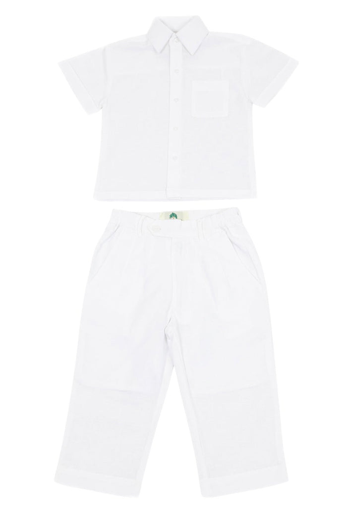 100% Linen Infant Children and Boys Linen Set