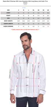 Men's Pinstripe Guayabera Shirt Long Sleeve