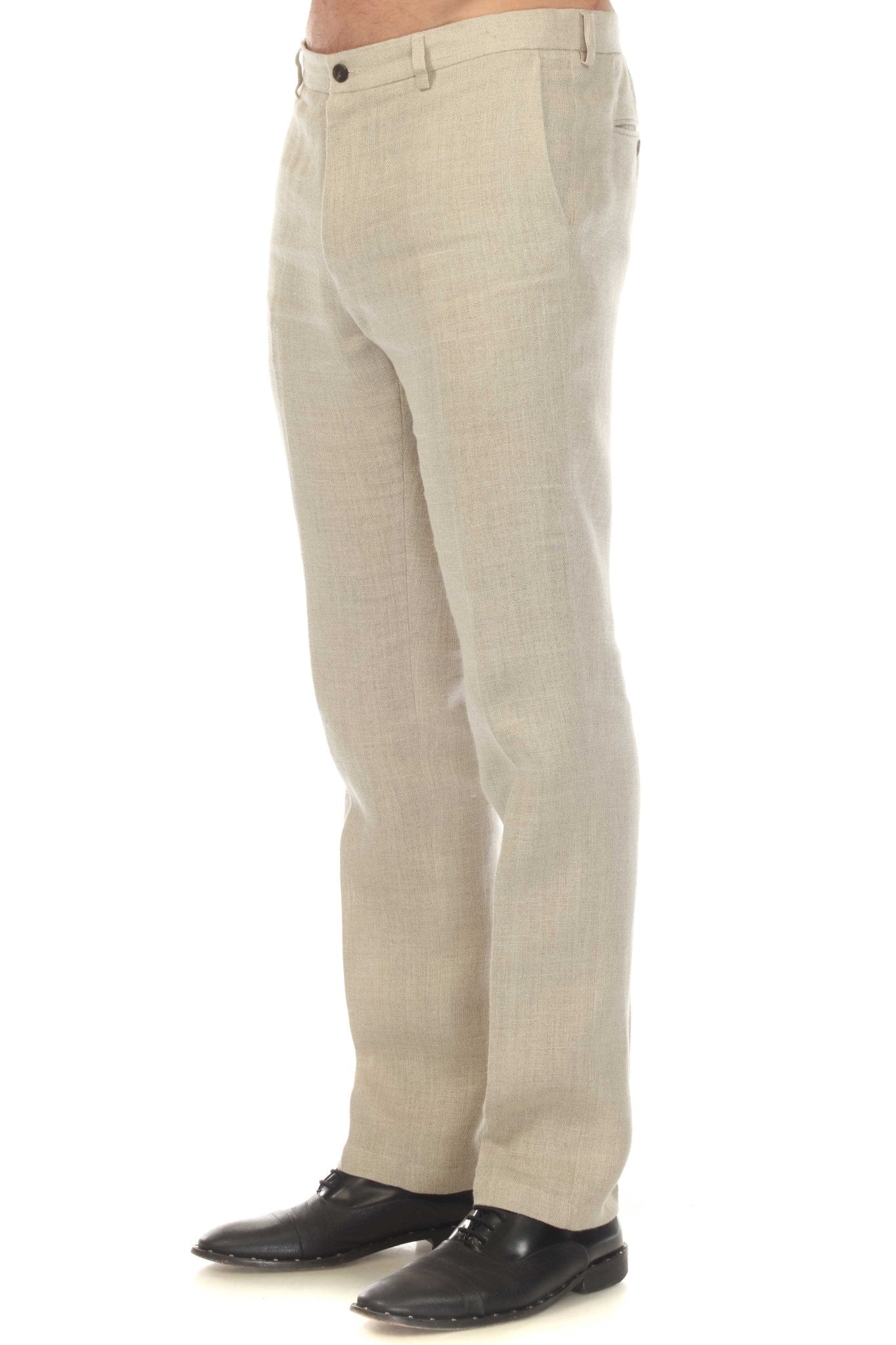 Men's 100% Linen Flat Front Dress Pants Modern Fit 36W x 32L / NATURAL Men's 100% Linen Flat Front Dress Pants Modern Fit 36W x 32L / NATURAL