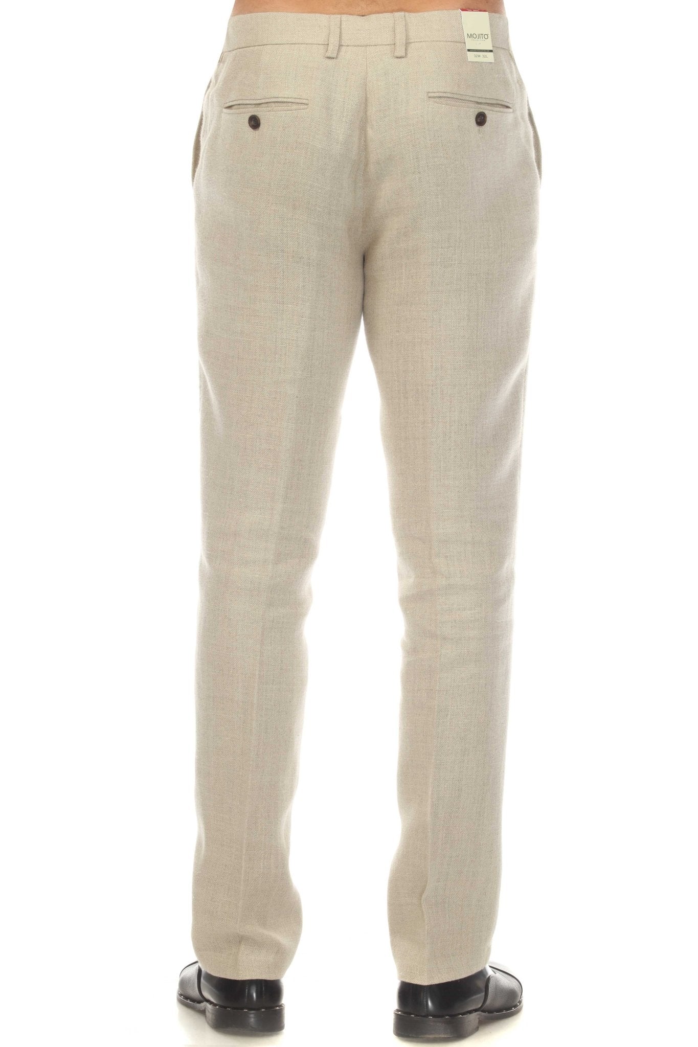 Men's 100% Linen Flat Front Dress Pants Modern Fit 36W x 32L / NATURAL Men's 100% Linen Flat Front Dress Pants Modern Fit 36W x 32L / NATURAL