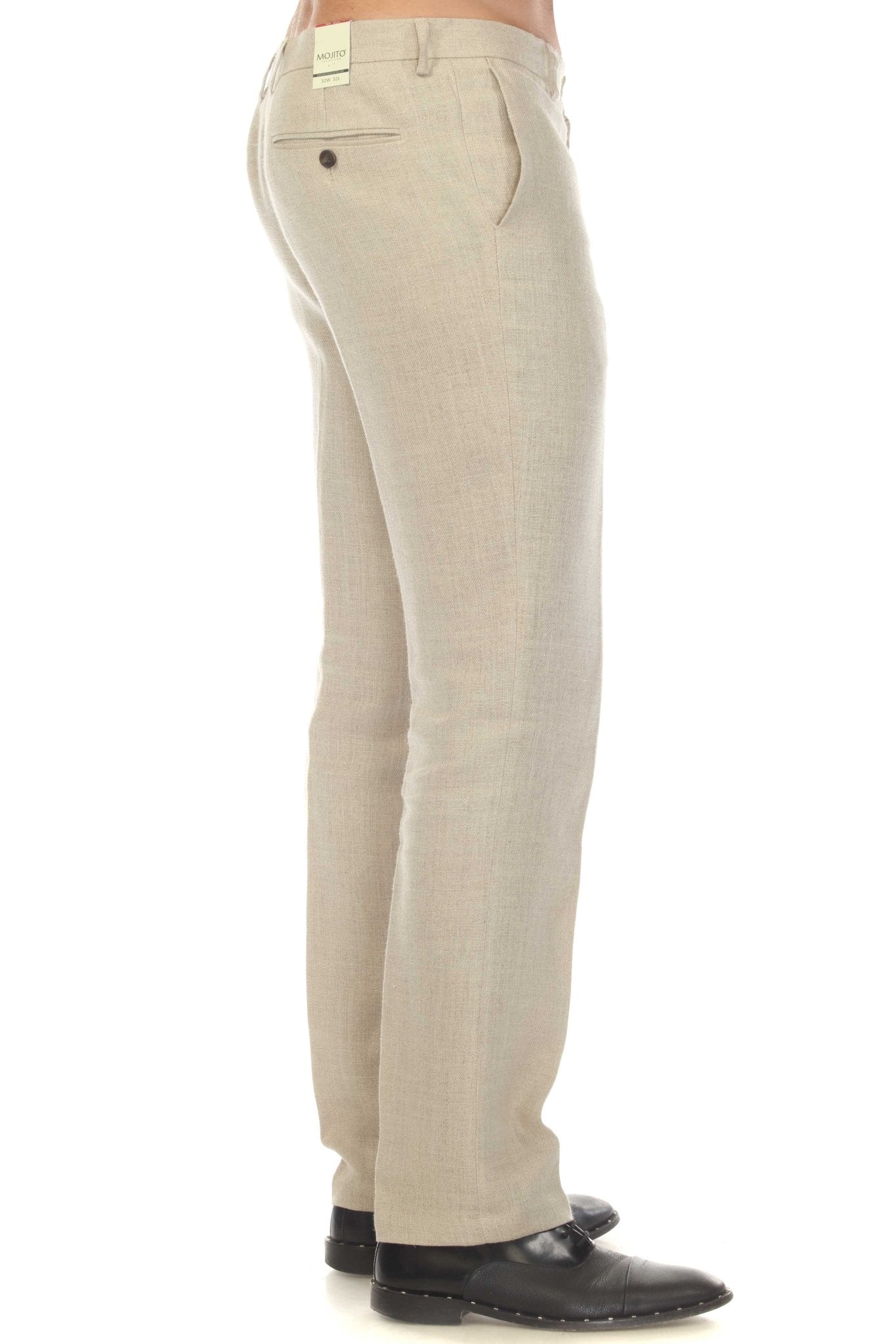 Men's 100% Linen Flat Front Dress Pants Modern Fit 36W x 32L / NATURAL Men's 100% Linen Flat Front Dress Pants Modern Fit 36W x 32L / NATURAL