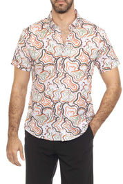 Men’s 4-Way Stretch Multi Abstract Short Sleeve Shirt