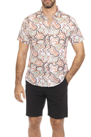 Mojito Lightweight Modern Multi Abstract Pattern Print Stretch Shirt