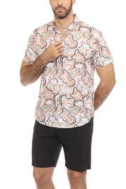 Mojito Lightweight Modern Multi Abstract Pattern Print Stretch Shirt