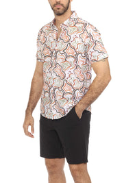 Mojito Lightweight Modern Multi Abstract Pattern Print Stretch Shirt