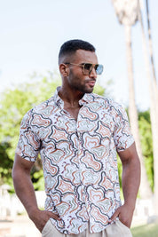 Men’s 4-Way Stretch Multi Abstract Short Sleeve Shirt