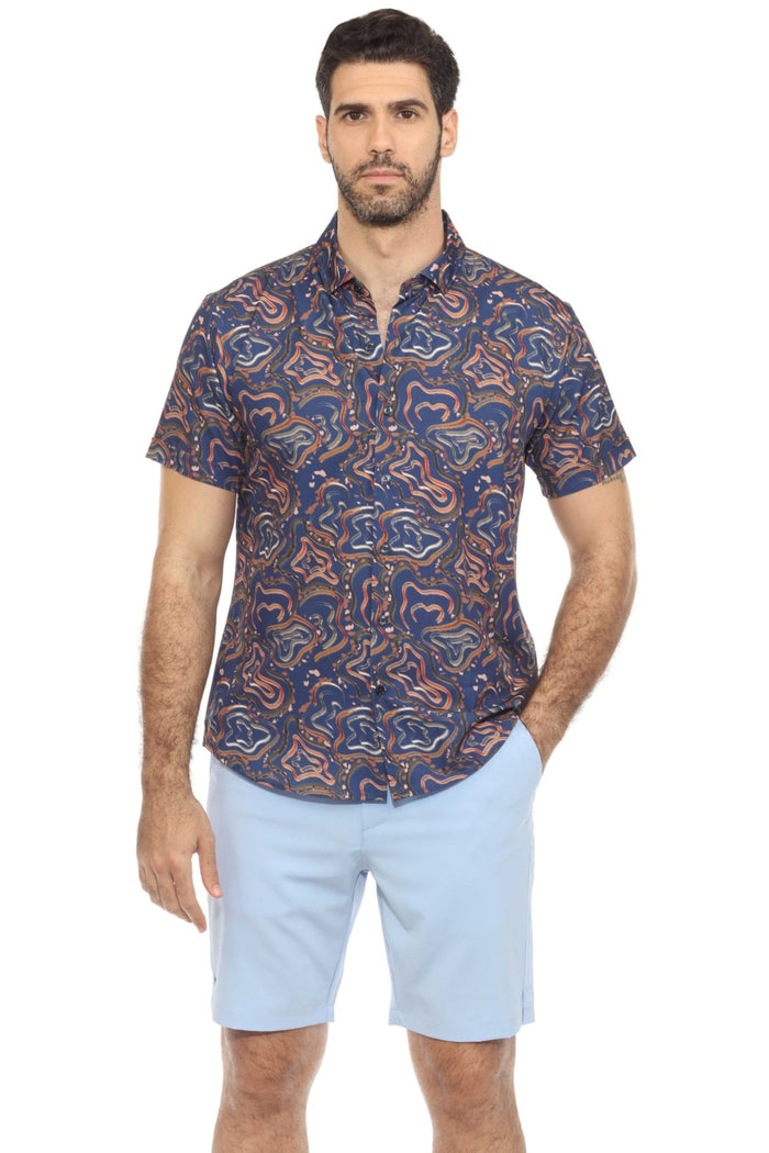 4-Way Stretch Radiant Abstract Short Sleeve Stretch Shirt