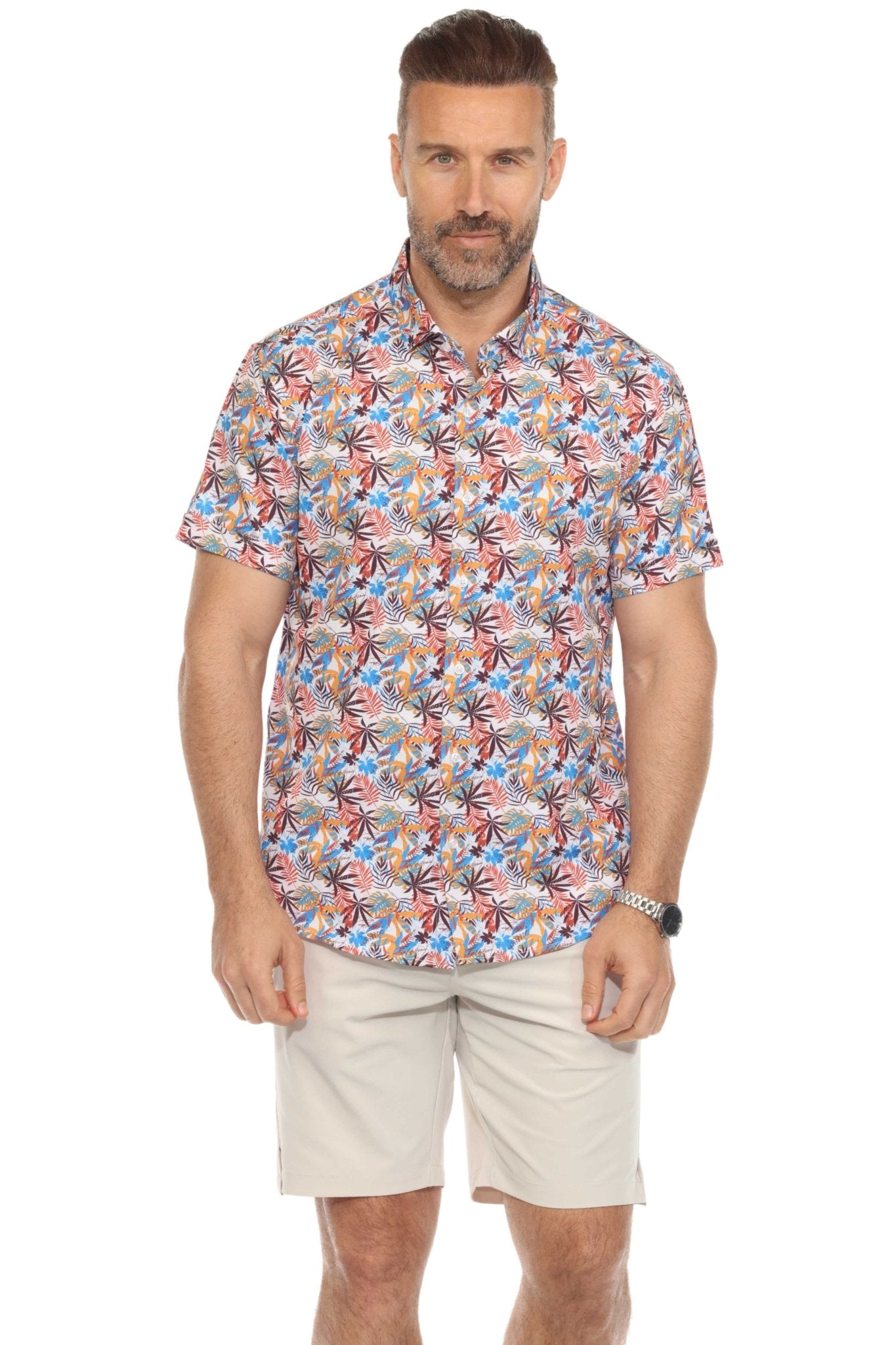 Camisa de manga corta con estampado moderno texturizado