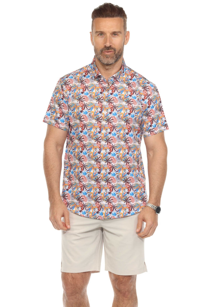 4-Way Stretch Mini Leaf Short Sleeve Shirt