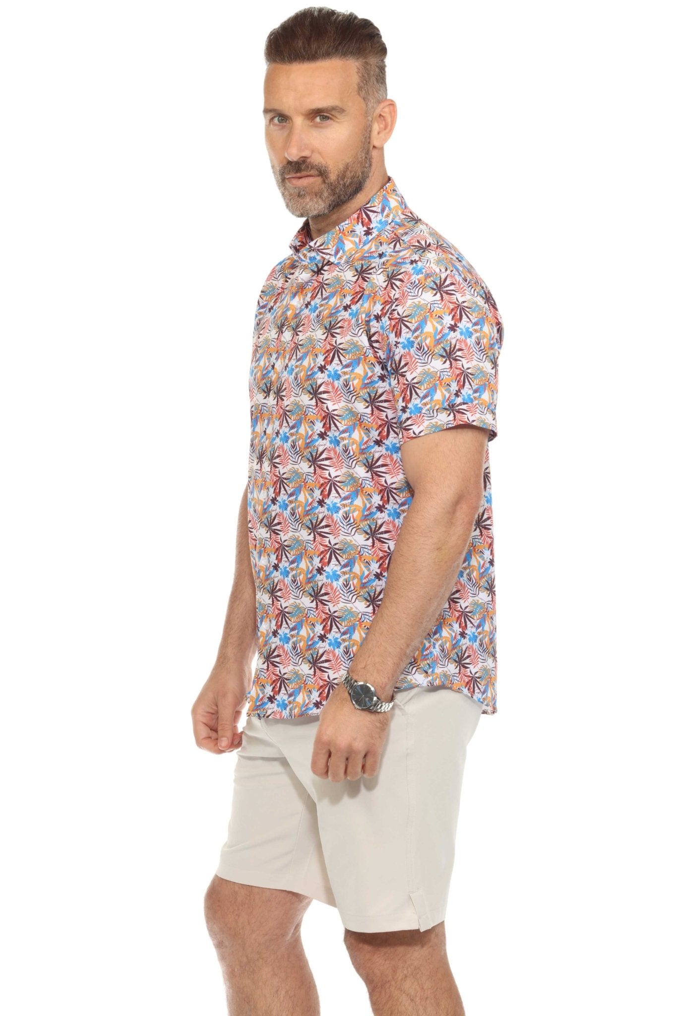 Camisa de manga corta con estampado moderno texturizado