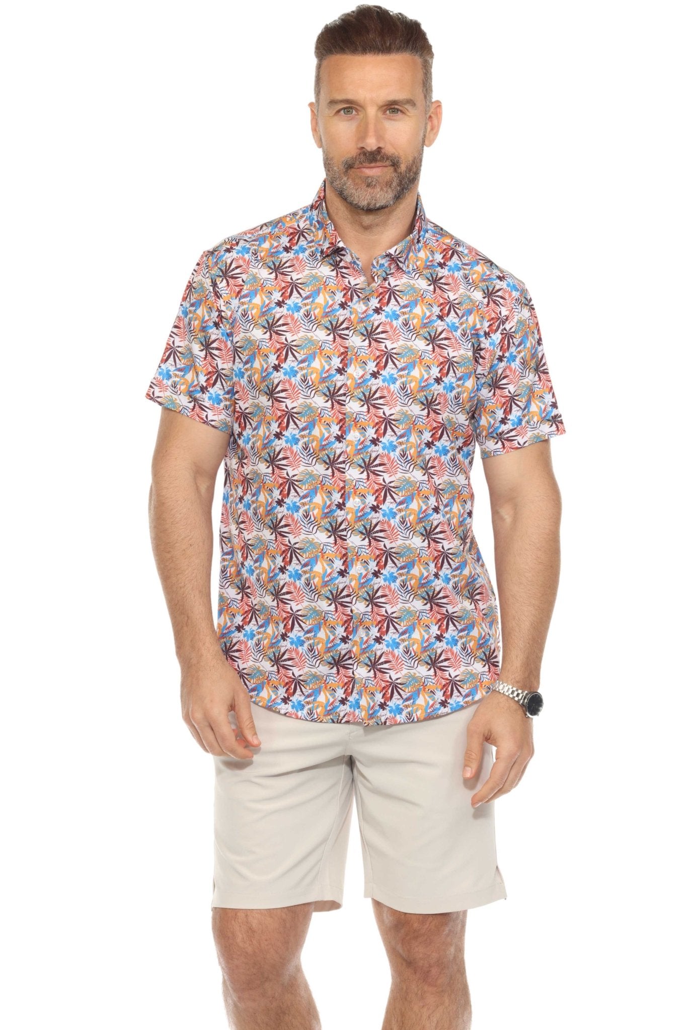 Camisa de manga corta con estampado moderno texturizado
