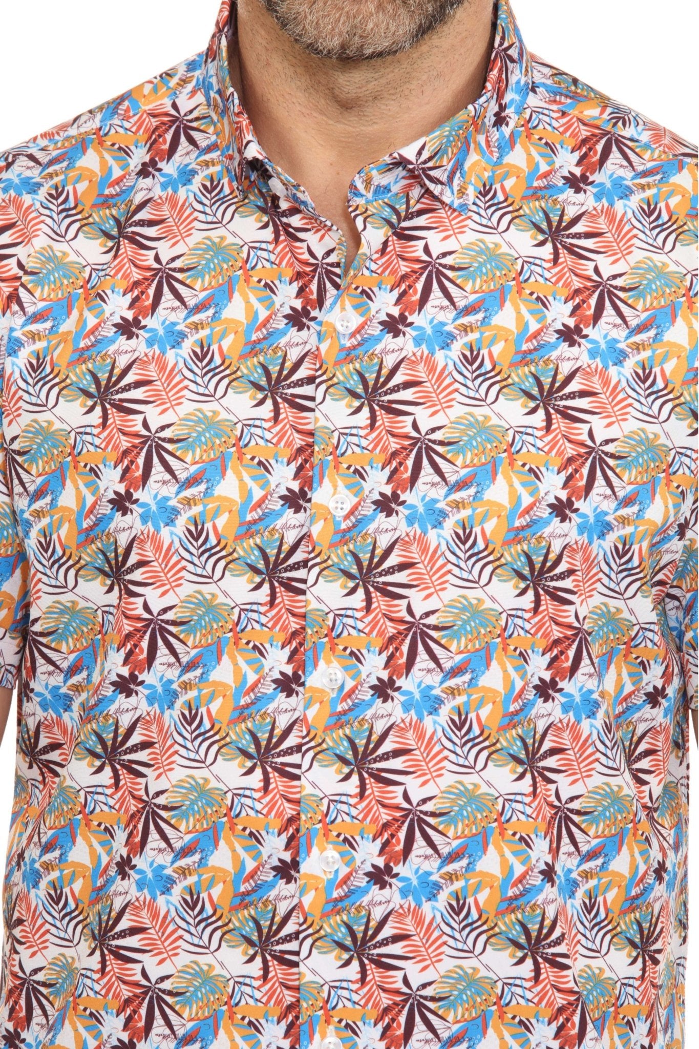 Camisa de manga corta con estampado moderno texturizado