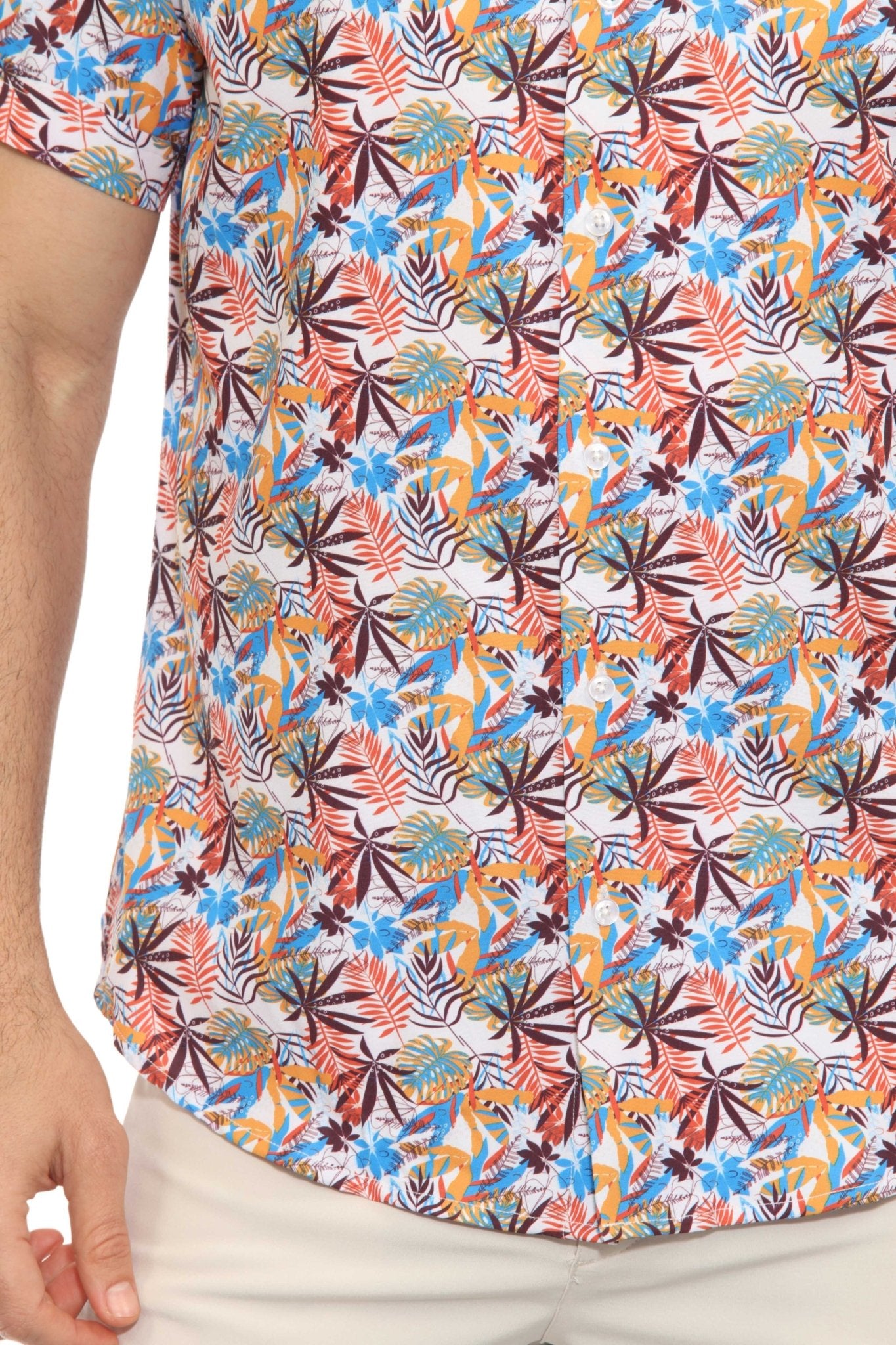 Camisa de manga corta con estampado moderno texturizado