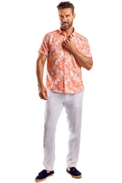 Stylish Print Poly 4 Way Stretch Shirt Short Sleeve