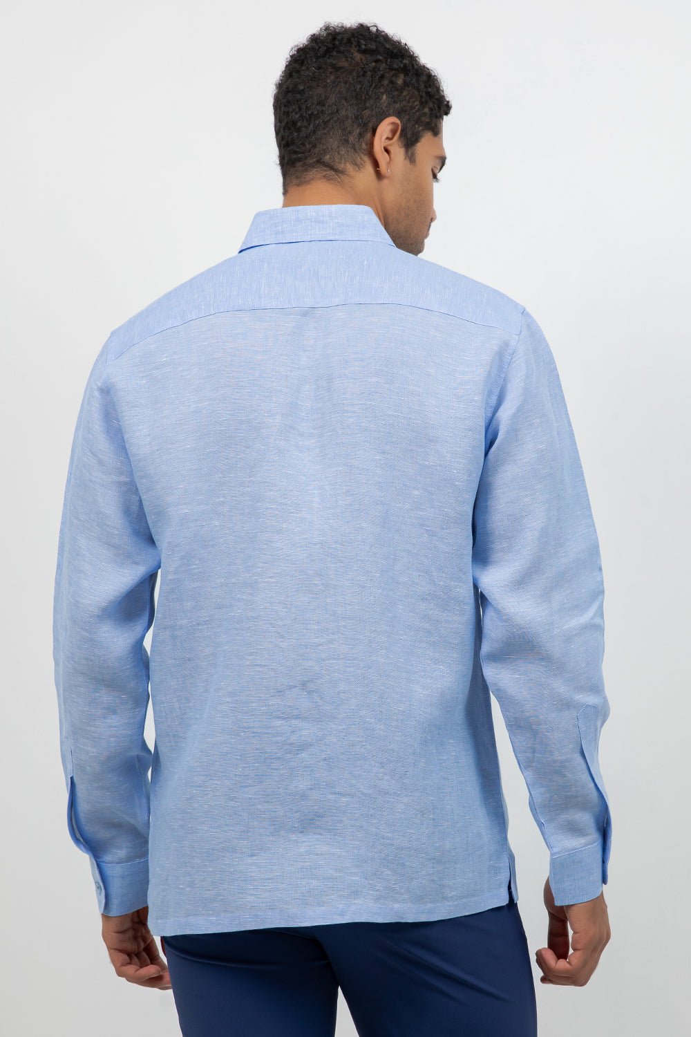 Linen Embroidered Dress Shirt Long Sleeve Ceremony